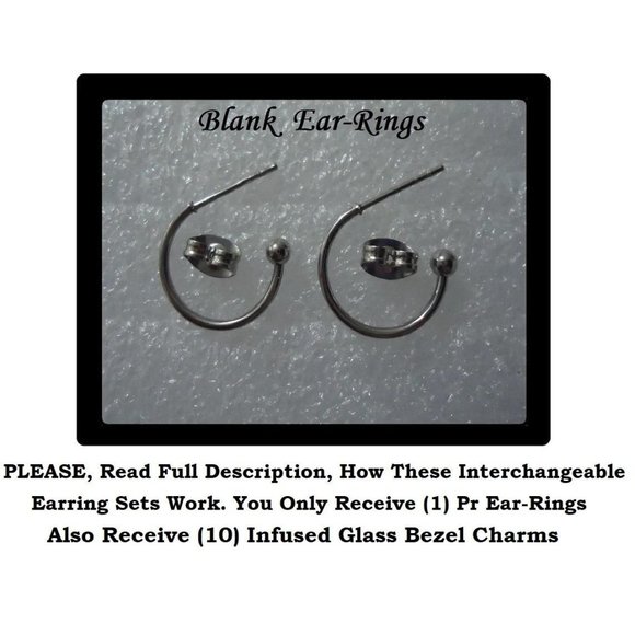 5/$20 Kitty Cat Stainless Steel Interchangeable Charm Earrings-5 Pairs in Set - Picture 6 of 7